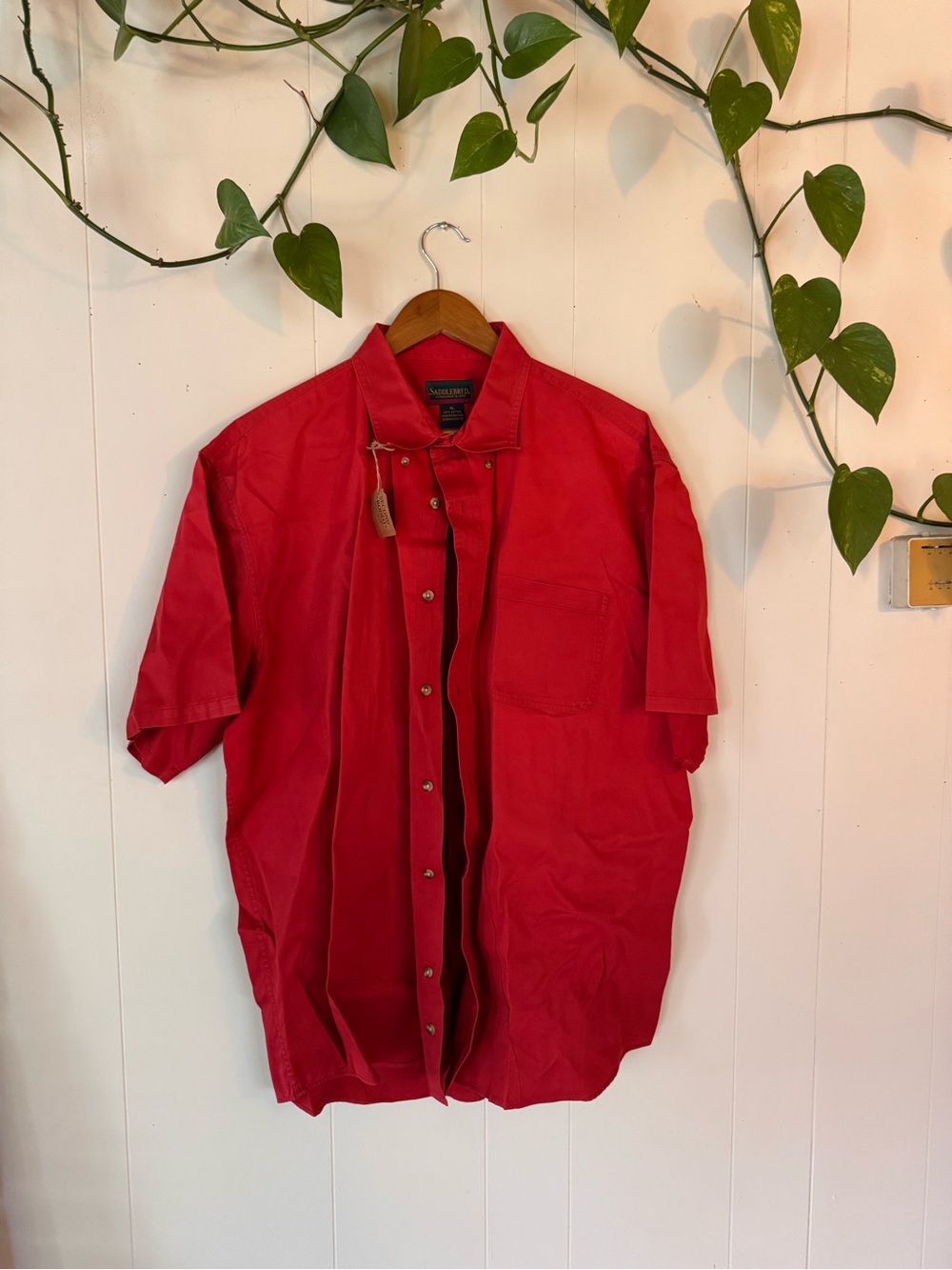 Saddlebred Red Short-Sleeve Button-Down Shirt